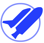 KIA Logo, blaues Space Shuttle 