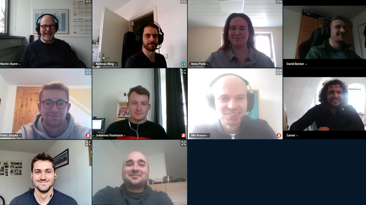Screenshot mit 10 Teilnehmenden bei einer Videokonferenz